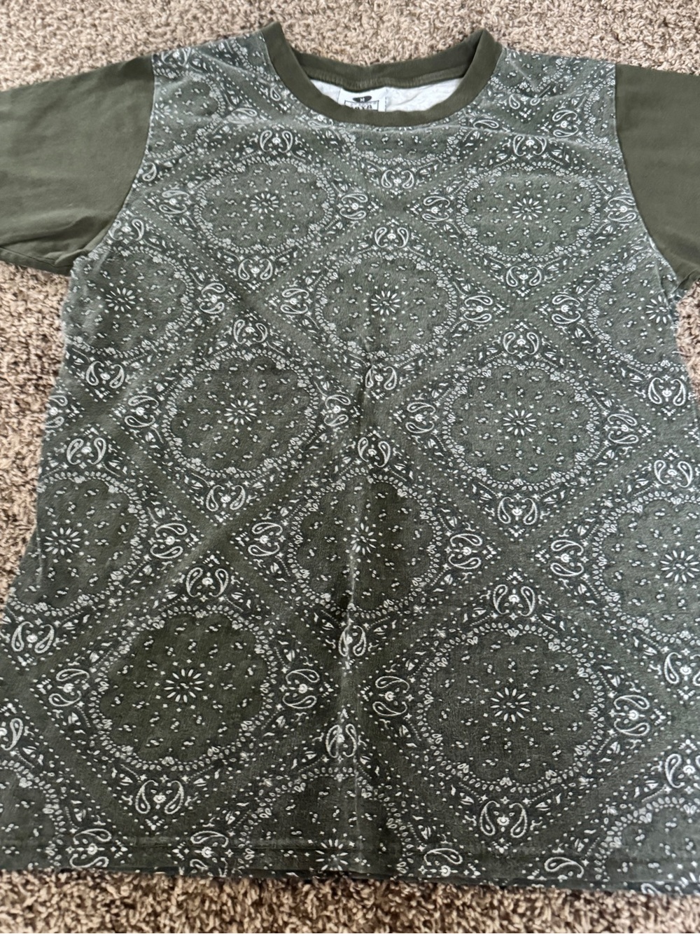 Olive Green Bandana Print Tee